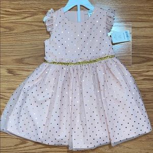 Carter’s Pink & Gold Polka Dot Dress NWT